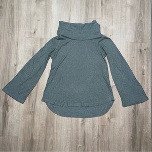 Anthropologie Sage Colored Ribbed Women’s XS Cowl Neck Sweater with Bell Sleeves